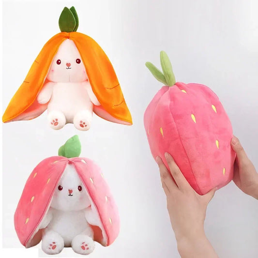 Strawberry Bunny Plush Toy - Cute Stuffed Rabbit