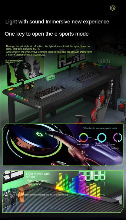 RGB Gaming Desk with LED Lighting - Premium Computer Workstation