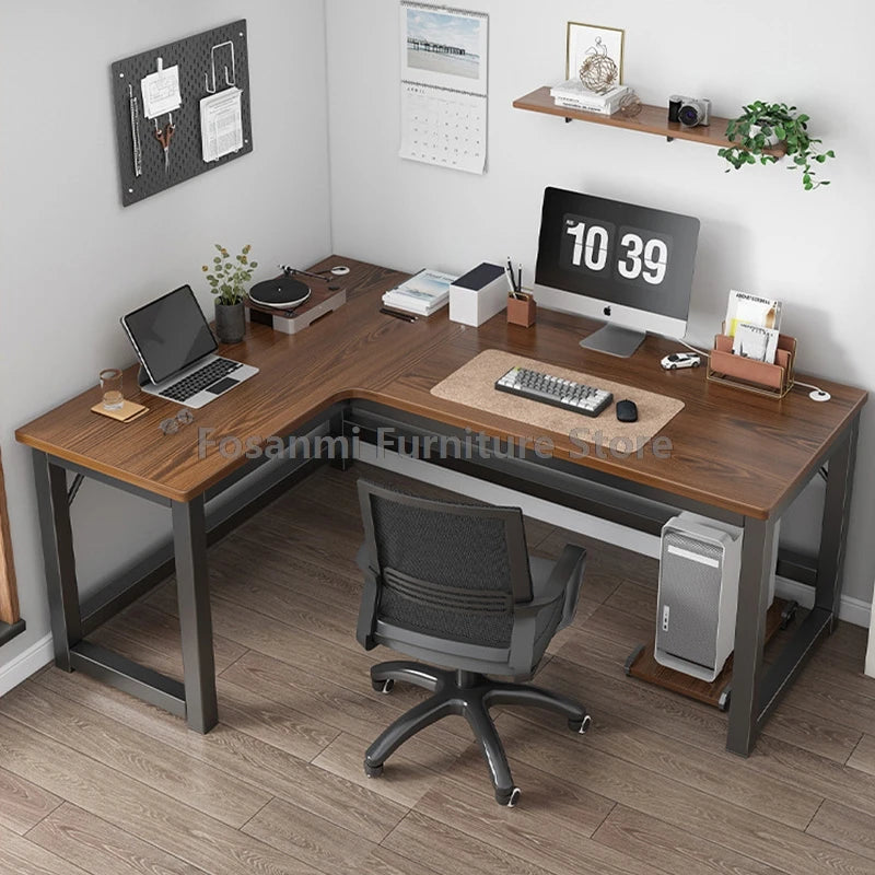 L-Shaped Corner Gaming Desk - Modern Computer Workstation with Storage