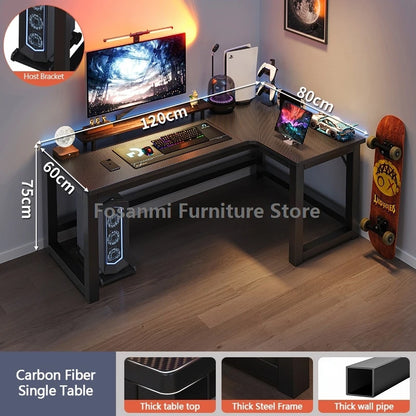 L-Shaped Corner Gaming Desk - Modern Computer Workstation with Storage