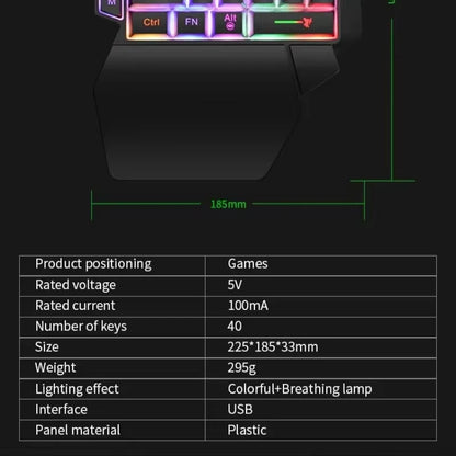 One-Handed Mini Gaming Keyboard