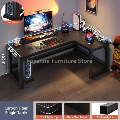 L-Shaped Corner Gaming Desk - Modern Computer Workstation with Storage