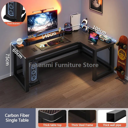 L-Shaped Corner Gaming Desk - Modern Computer Workstation with Storage