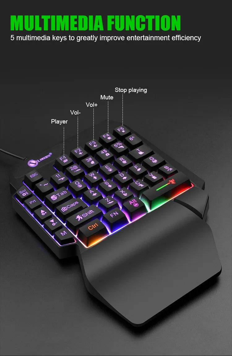 One-Handed Mini Gaming Keyboard