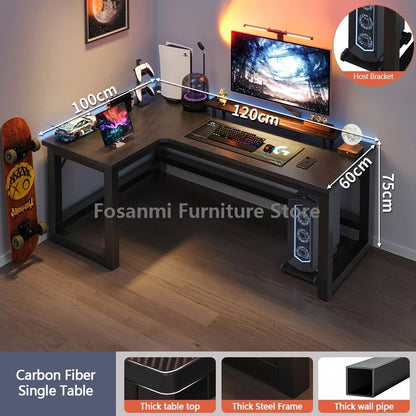 L-Shaped Corner Gaming Desk - Modern Computer Workstation with Storage