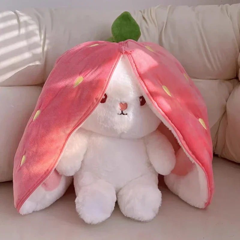 Strawberry Bunny Plush Toy - Cute Stuffed Rabbit