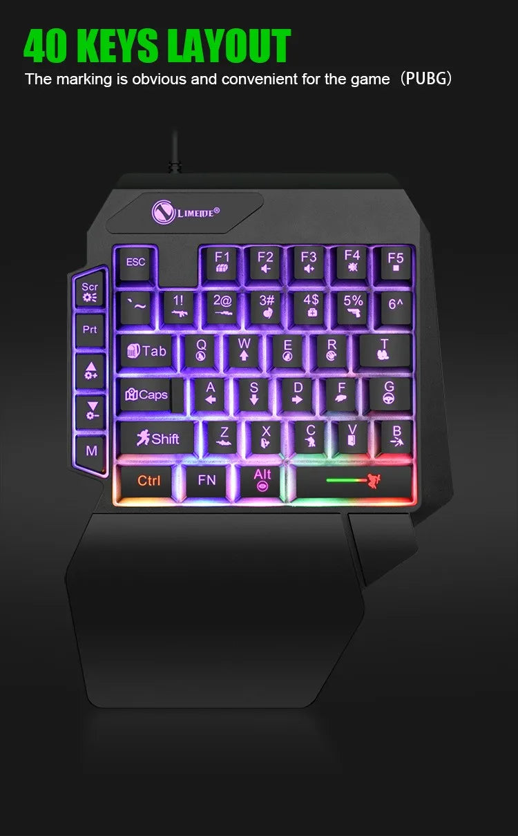 One-Handed Mini Gaming Keyboard