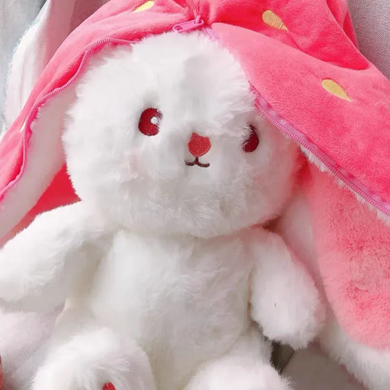 Strawberry Bunny Plush Toy - Cute Stuffed Rabbit