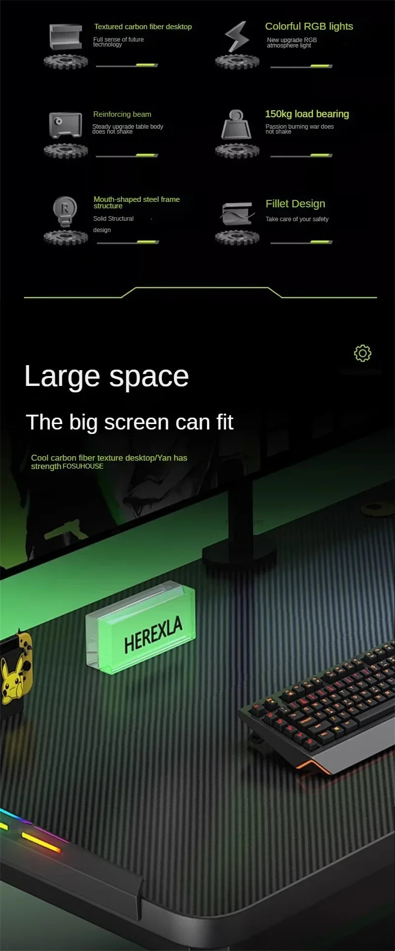 RGB Gaming Desk with LED Lighting - Premium Computer Workstation