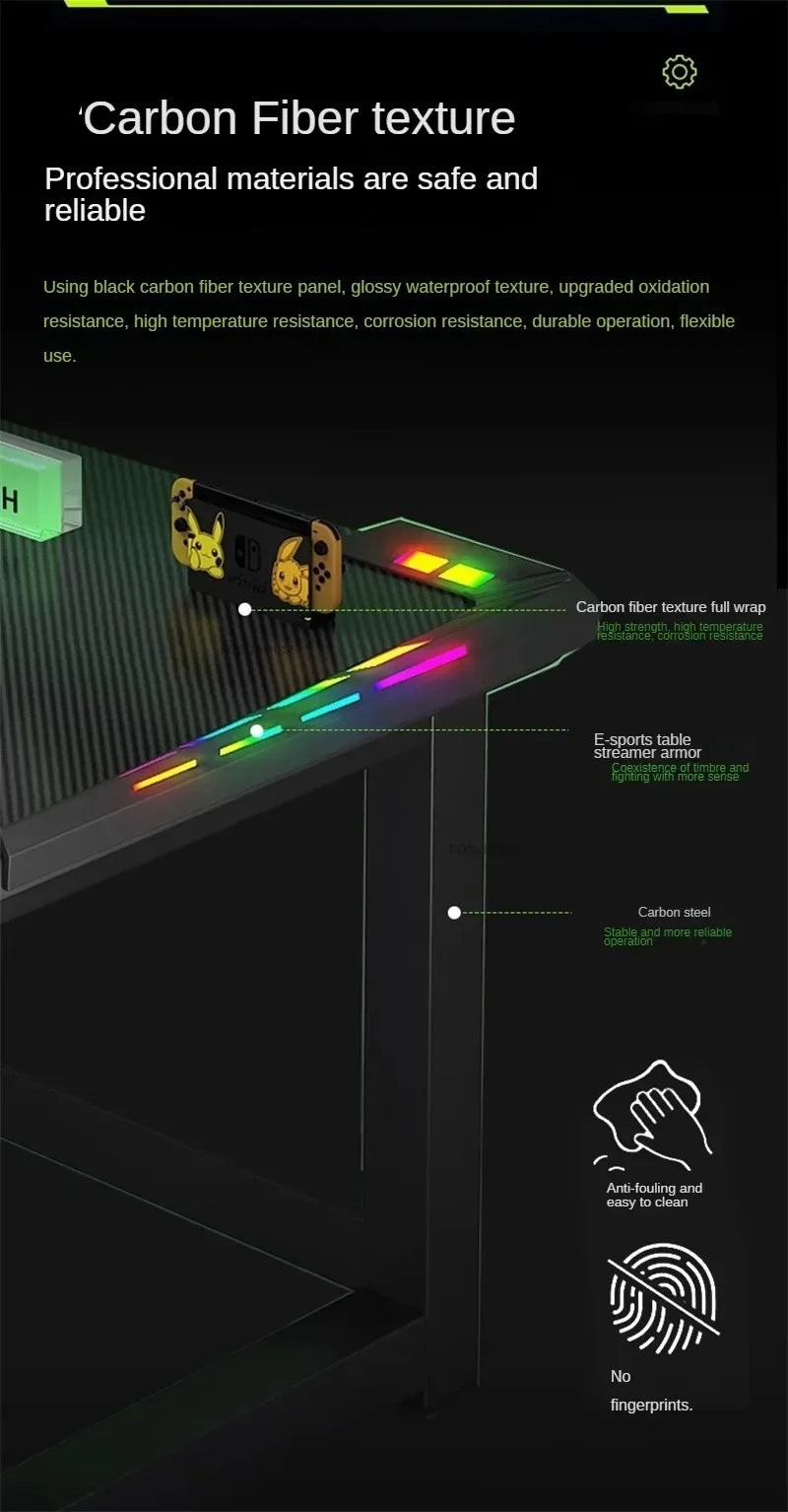 RGB Gaming Desk with LED Lighting - Premium Computer Workstation