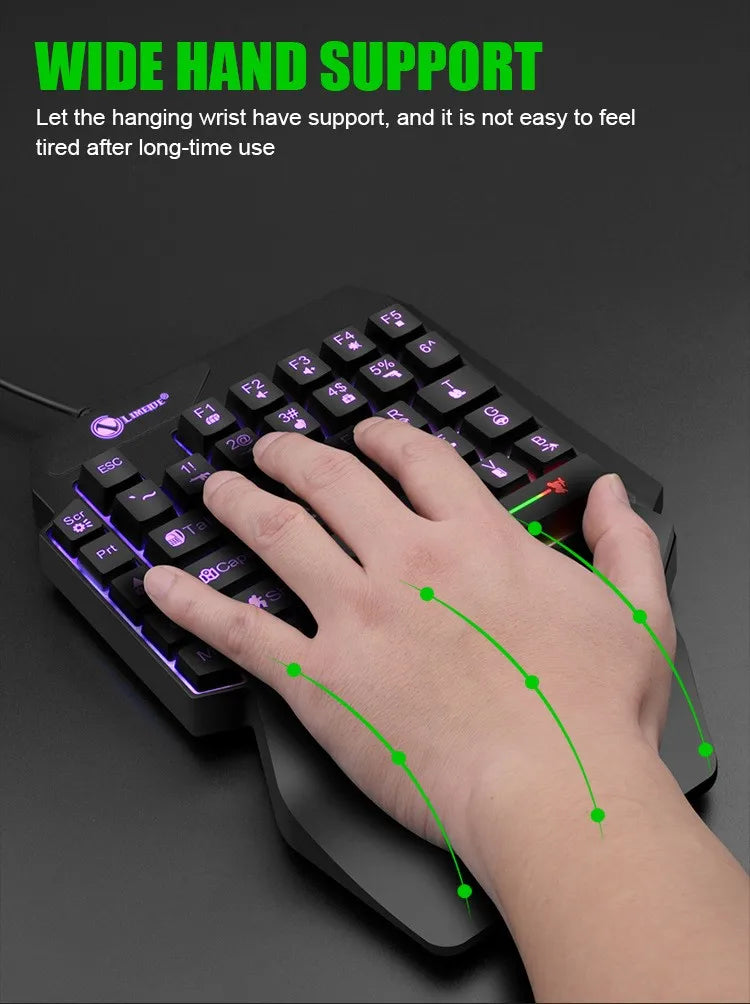 One-Handed Mini Gaming Keyboard