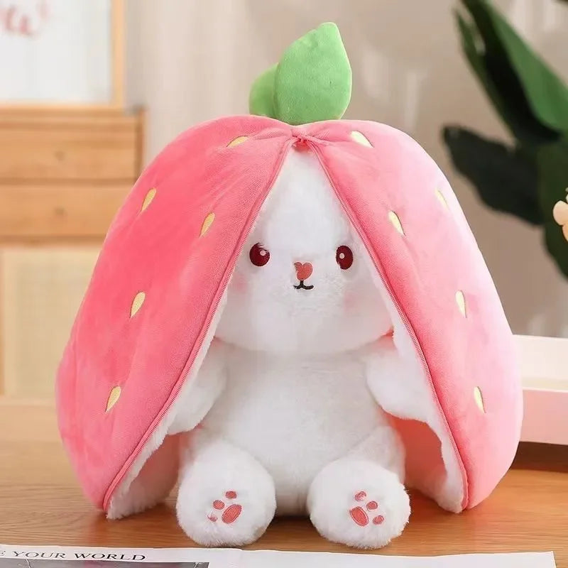 Strawberry Bunny Plush Toy - Cute Stuffed Rabbit