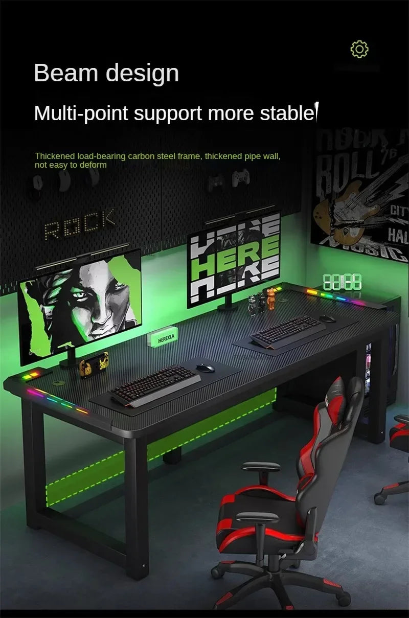 RGB Gaming Desk with LED Lighting - Premium Computer Workstation