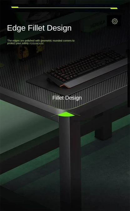 RGB Gaming Desk with LED Lighting - Premium Computer Workstation