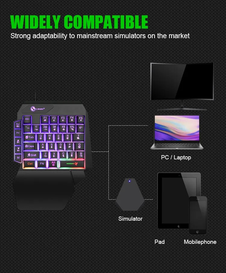 One-Handed Mini Gaming Keyboard