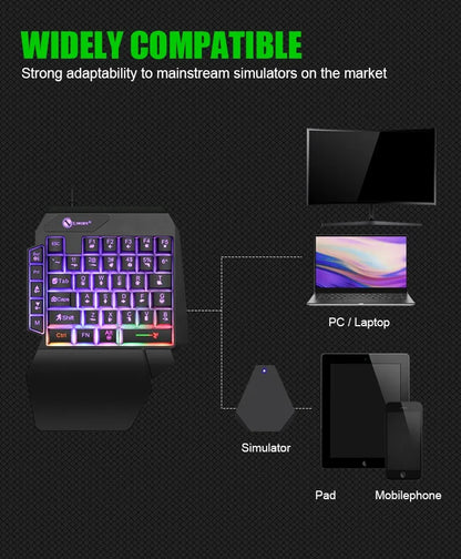 One-Handed Mini Gaming Keyboard